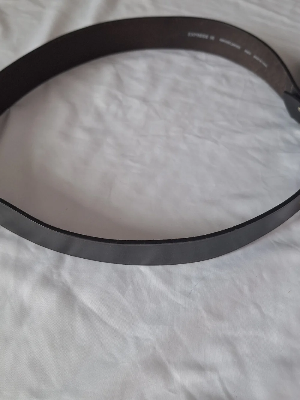 Express Black Leather Belt with Silver Eagle Buckle